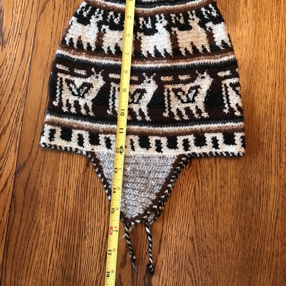 Alpaca Wool Winter Hat ski snowboarding warm handmade animal comfort brown tan - Picture 4 of 6